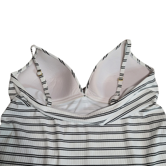 Freshwater White Black Striped Tankini Top Size 3X - Picture 7 of 8